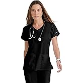 BARCO Grey's Anatomy Scrubs - Cora Scrub Top for Women, Crossover V-Neck, Fitted Back Super-Soft Women's Scrub Top