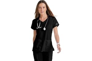 BARCO Grey's Anatomy Scrubs - Cora Scrub Top for Women, Crossover V-Neck, Fitted Back Super-Soft Women's Scrub Top