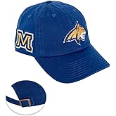 Desert Cactus Montana State University Baseball Hat Bobcats MSU Brimmed Embroidered Hats Cap Adjustable Cloth Strap Adult (Style D) Blue