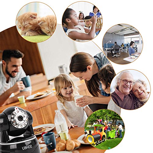Wireless Camera, WiFi IP Security Camera Surveillance Camera Built-in SD card Slot, Pan-Tilt/2-Way Audio/Night-Vision/Email Alert for Baby Video Monitor Nanny Cam IP Webcam (Black)