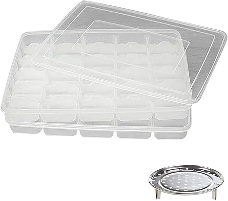 Amazon 収納ボックス ストレージボックス ギョーザケース 餃子収納 冷蔵庫 収納ケース ポータブル 冷凍餃子 家庭用 冷蔵庫用 キッチン収納 フレッシュ ツール 大容量 蓋付き ギョウザ 30個入れ 保存容器 家庭 業務用 保存容器 キャニスター オンライン通販