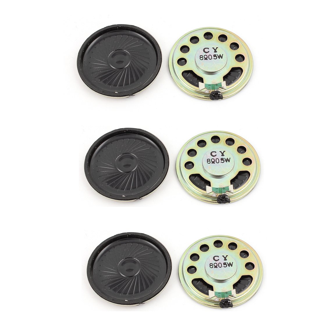 sourcing map 0.5W 45mm Diameter 8 Ohm Internal Mini Magnet Speaker Loudspeaker 6Pcs