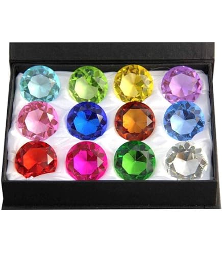 thumbnail image 2 of 12-Piece Birthstone Paperweight Set - 40mm K9 Crystal Glass Diamonds For Home & Event Decor 2 of 12