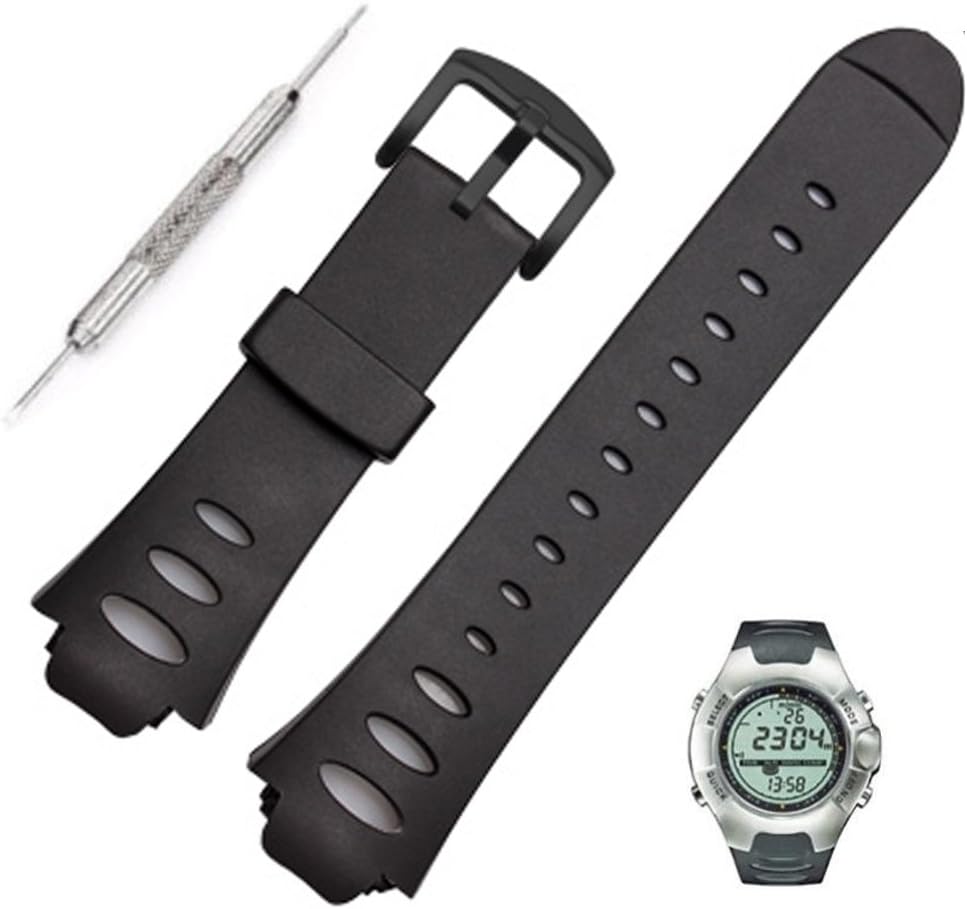 Rubber Replacement Watch Band Strap For SUUNTO OBSERVER SR X6HRM,Rubber Strap With Metal Connectors