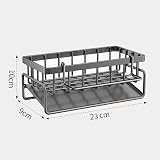 ViVaVee Sink Caddy Kitchen Storage Organiser with Sponge Holder Black view 6