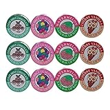 Candy Kisses Lip Balm 12 Piece Set - Watermelon, Cherry Vanilla, Bubble Gum Drop, and Mint Chocolate (3 of each)