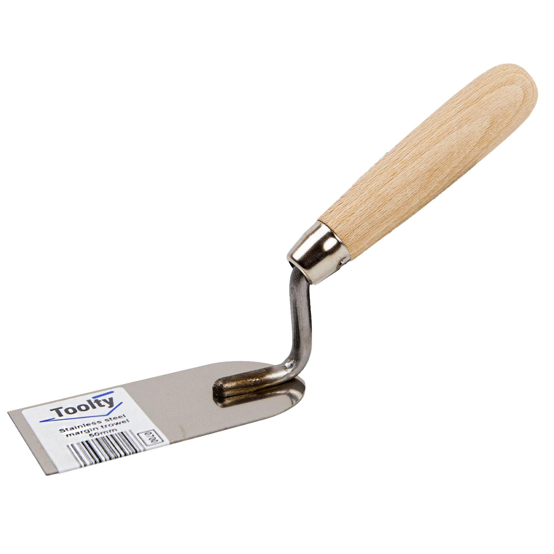 Toolty Stainless Steel Stucco Trowel for Brickwork and Plastering - Wall Putty, Finishing - 50mm - Wooden Handle - DIY - TLTY-0700 โ image 1