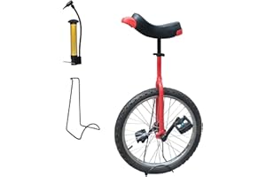 SENAOU Adjustable Unicycle for Adults Aluminum Unicycle with Stand for Fun Fitness and Balance Training (Red, 20")