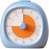 NUOSWEK 60 Minute Visual Timer for Kids,Countdown Timer for Teaching,Magnetic Back Silent Timer Time Management Tool for Study Classroom Teaching Office Meeting Kitchen Cooking (Blue)