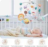 Aolso Baby Crib Toy Rabbit Mobile with Music Lights Remote 3 AAA (Pink) view 6