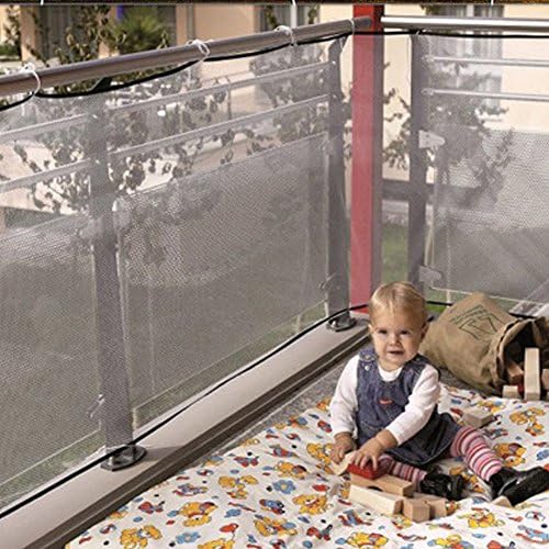 Stair Safe Rail, Successory Outdoor Balcony and Stairway Deck Railing Safety Net Durable Stairs Protector Banister Stair Net for Child Safety/Toy Safety/Pet Safety (Size: 118.11"29" )