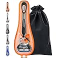 Enerfort Razor Case Compatible with Gillette Proglide Fusion Men's Razor, Razor Travel Protector Case with Carrying Bag for Manual Razor - Orange