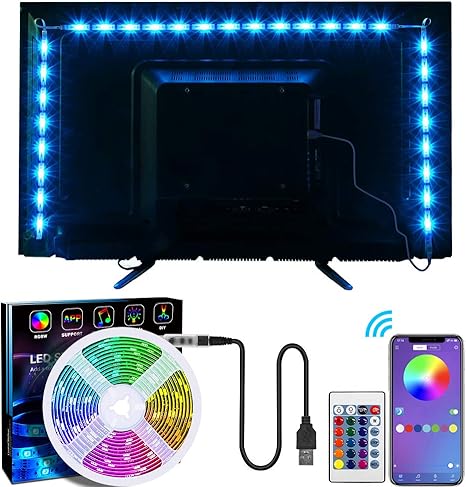 led strip lights tv led backlight rgb led strip usb powered for 24 inch 60 inch tv mirror pc app control sync to music bias lighting 5050 rgb for