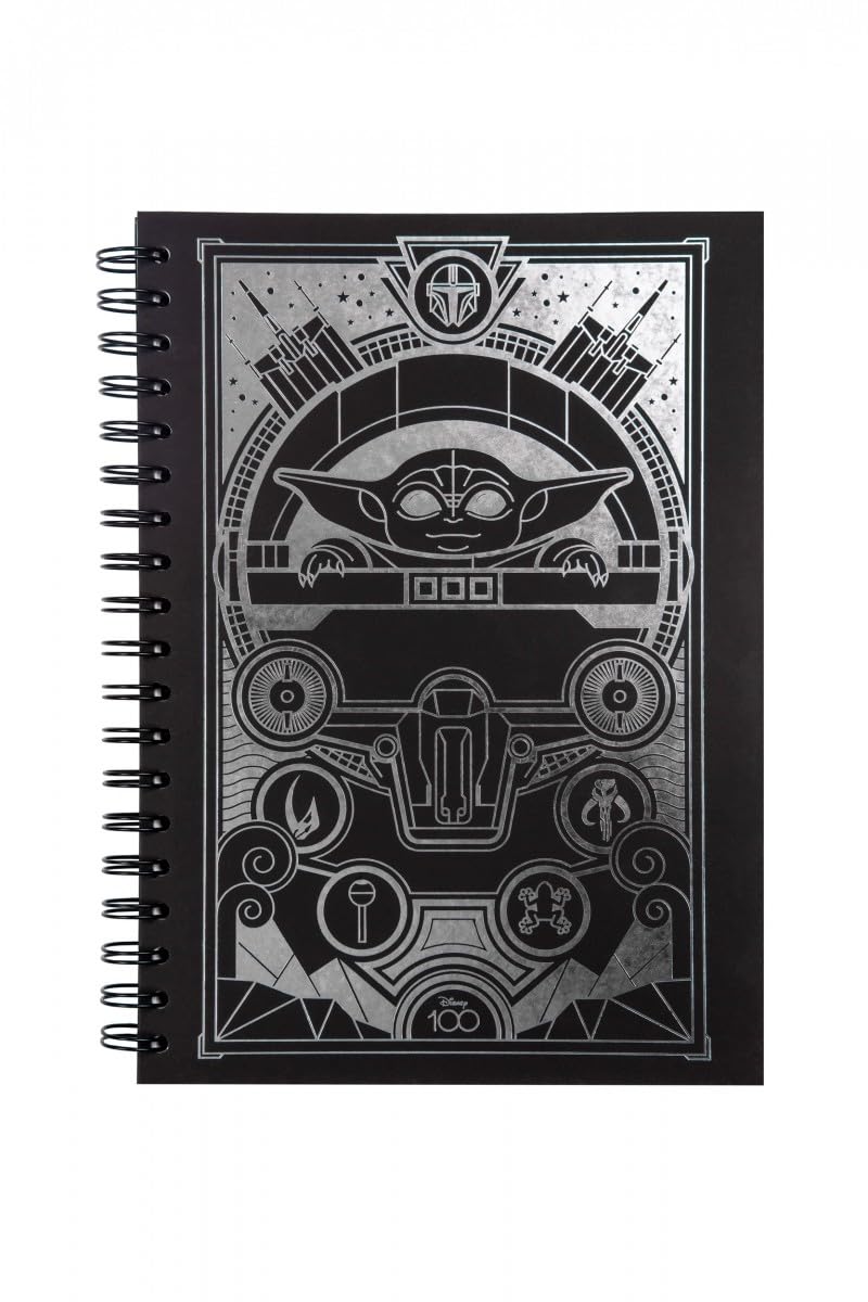 Coolpack 60053PTR, B5 Spiral note book, 100 sheets, check, Disney 100 Black Collection Silver Mandalorian