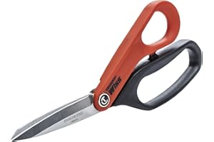 Crescent Wiss 8-1/2" Stainless Steel All Purpose Tradesman Shears - Industrial Heavy Duty Utility Shears/Scissors for Cutting Leather, Wire, Cardboard - CW812S