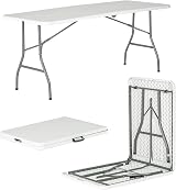 Harbour Housewares 180cm Rectangle Folding Heavy Duty Trestle Table White