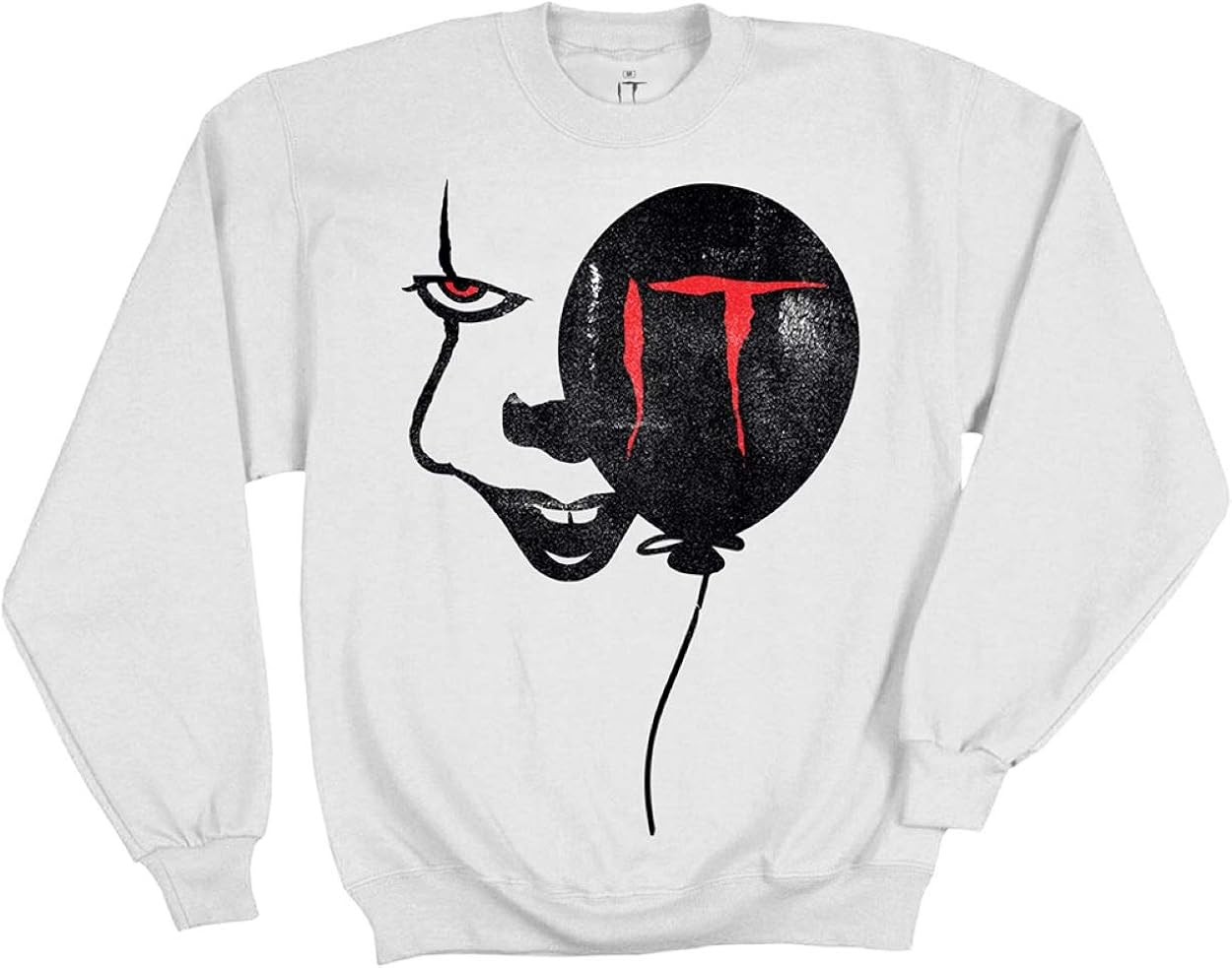 Ripple Junction It Adult Pennywise Balloon Cotton Polyester Crew Sweatshirt: Clothing