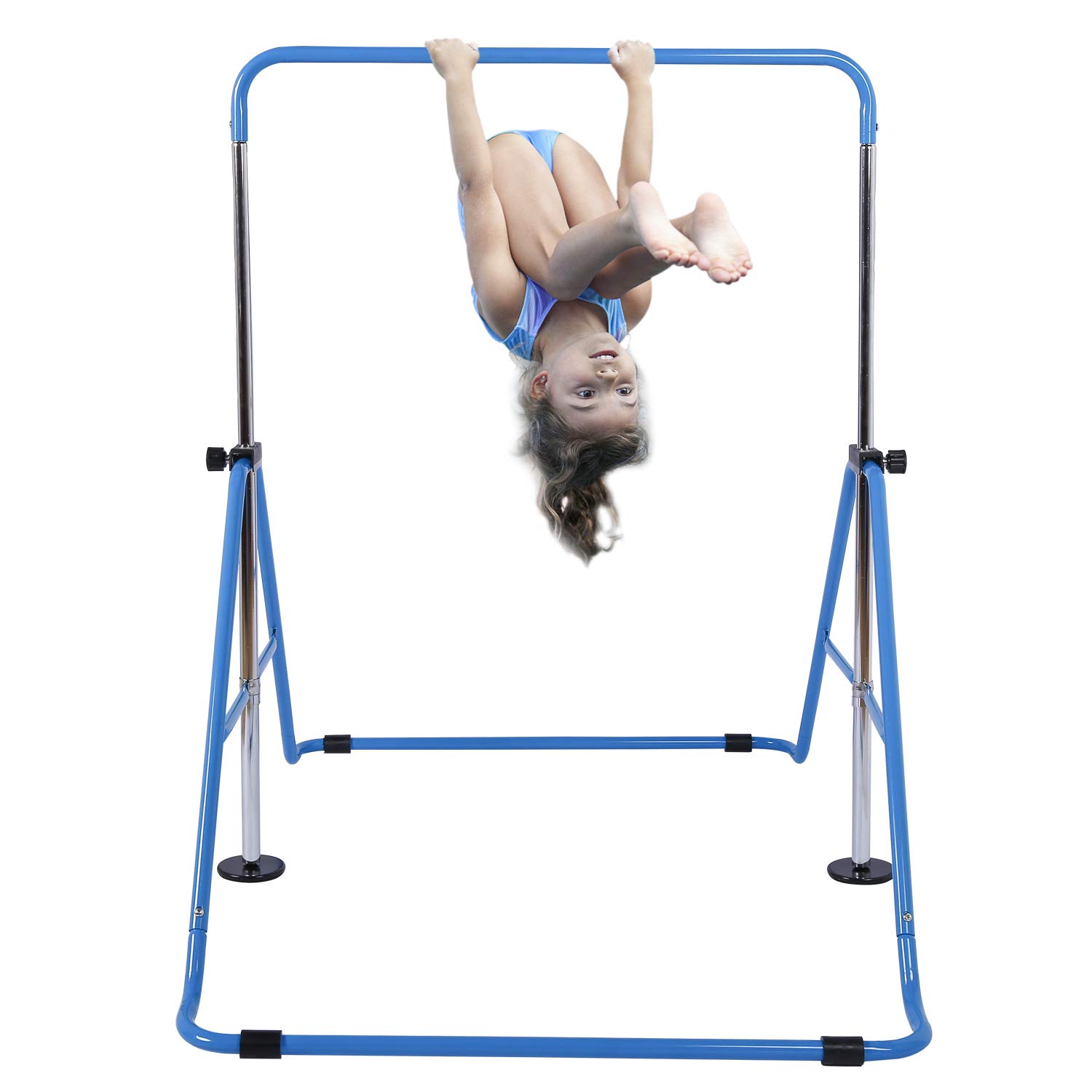 Tepemccu Expandable Gymnastics Bars,Adjustable Height Gymnastic Horizontal Bars,Junior Training Bar Children Folding Training Monkey Bars for Kids