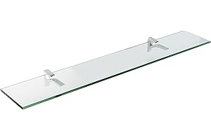 Spancraft Glass Cardinal Glass Shelf, Chrome, 4.75 x 27