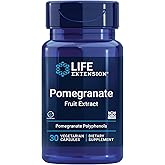 Life Extension Pomegranate Fruit Extract, 500 mg, antioxidant polyphenols for Cardiovascular Health, superfood, Gluten Free, Non-GMO, Vegetarian, 30 Capsules