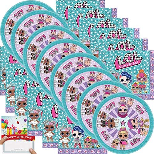 LOL Surpris Party Supplies Birthday Lunch Plates Napkins and Balloons Bundle