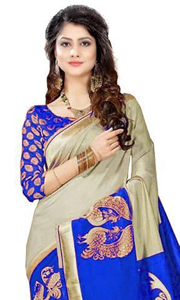 gle silk saree with blouse piece ideal for women's & girls