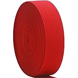 JESEP 1 1/2 Inch 10 Yards Red Knit Elastic Band Double-Side Twill Woven Elastic Heavy Stretch Elastic Spool for Sewing Pants 