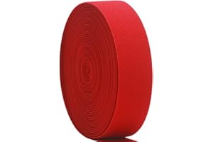 JESEP YONG Red Wide Elastic Band for Sewing 1.5 inch 10 Yards Double-side Twill Woven Elasitc Stretch Straps Heavy Knit Elastic Waistband for Pants Wigs DIY Crafts & Projects