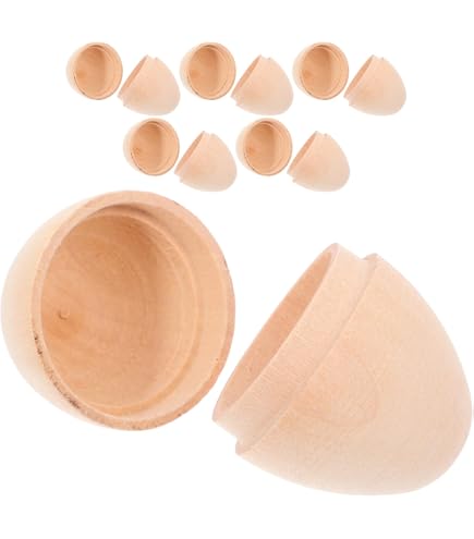 BOFUNX 24pcs Décoration de Pâques à Peindre Pendentif Oeufs en Bois à