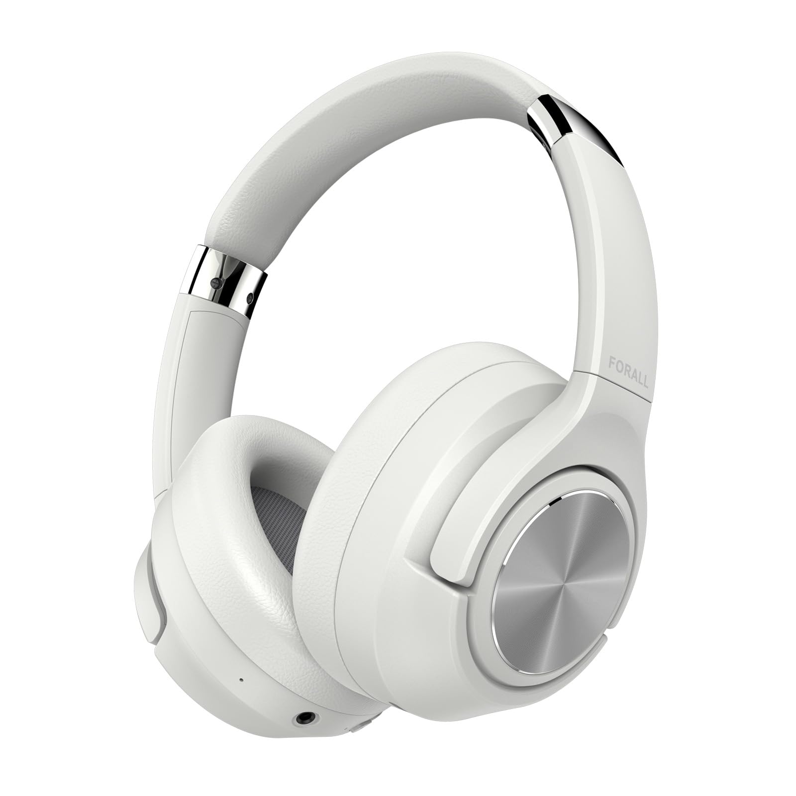 FORALL Hybrid Active Noise Cancelling Wireless Headphones, Multiple Modes, 60H Playtime, Hi-Res Audio Bluetooth Headphones (White, U35)