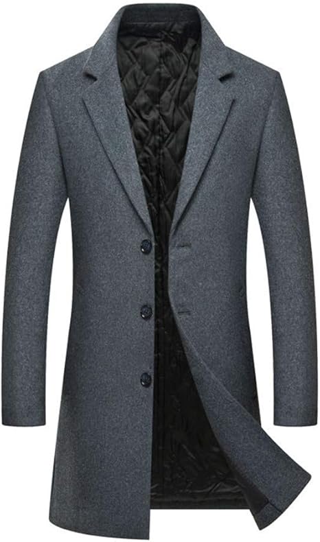 Amazon ヒトミ Hitomi ピーコート チェスターコート ビジネスコート メンズ 中綿ライナー 暖かい アウター ウール混 通勤 防寒 シンプル カジュアル スリム 男性 紳士 Pコート 大きいサイズ 防風 秋 冬 1806 170 M グレー コート ジャケット 通販