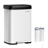 SONGMICS Kitchen Trash Can, 13-Gallon Stainless