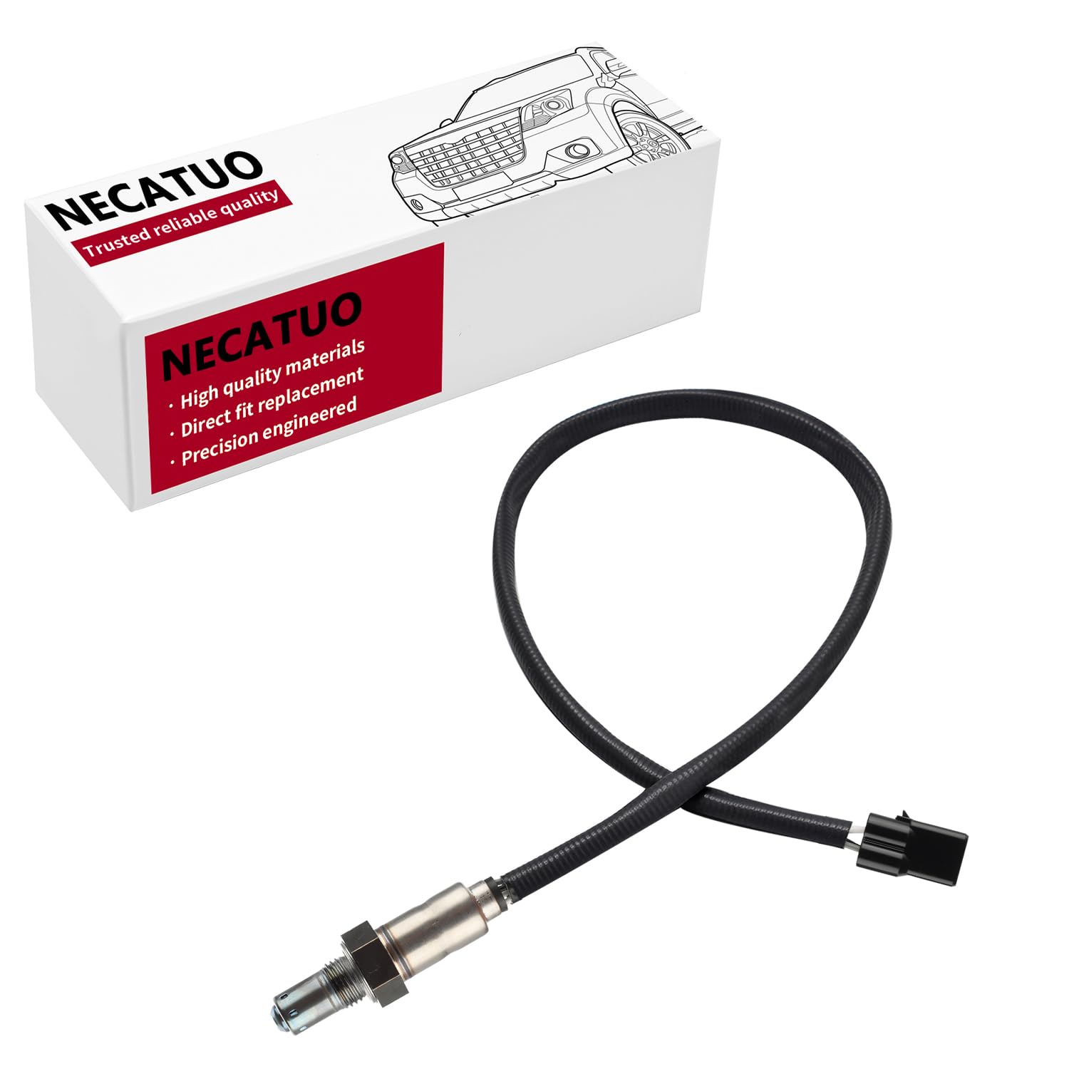 Photo 1 of NECATUO O2 Oxygen Sensor Heated Air Fuel Ratio Compatible with Suzuki Outboard DF100A DF115A DF140A DF250A DF300A DF150A DF175A DF200A Replace# 18213-98J30