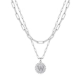 Yoosteel Silver Letter Necklaces for Women