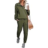 Herseas Lounge Sets for Women Button Fall 2 Piece Outfits Sweatsuits Long Sleeve Fleeced Travel Suits Fashion Clothing