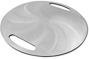 SnS Grills Slow 'N Sear Carbon Steel Flat Top Plancha Griddle - Rotating Durable Griddle for Kettle Grill BBQs - Outdoor Cooking Accessory - Fits 22” Kettles