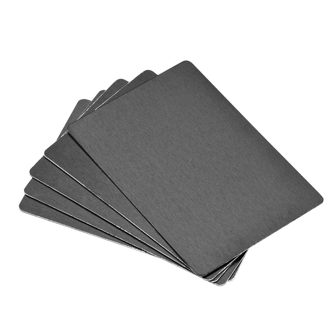 sourcing map Blank Metal Card 100x60x0.5mm Anodized Aluminum Plate for DIY Laser Printing Engraving Black 5 Pcs