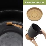 QCQHDU Plant Pot 16.5cm 2 Pack Indoor Outdoor with Drainage Holes & Tray Dark view 3