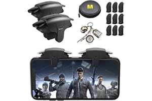 MIKIRINI Mobile Pulse Shooting Triggers, 30 Shots per Second Auto High Frequency Fast Click Gaming Controller for PUBG/Knives Out/Call of Duty/Rules of Survival, Compatible for Android Phones and iPhones