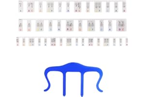 Fawcotu Piano Keyboard Stickers Piano Notes Guide for Beginner Silicone Reusable No Need Stickers Piano Keyboard Lables Removable Piano Keyboard Notes Labels(Blue+White)