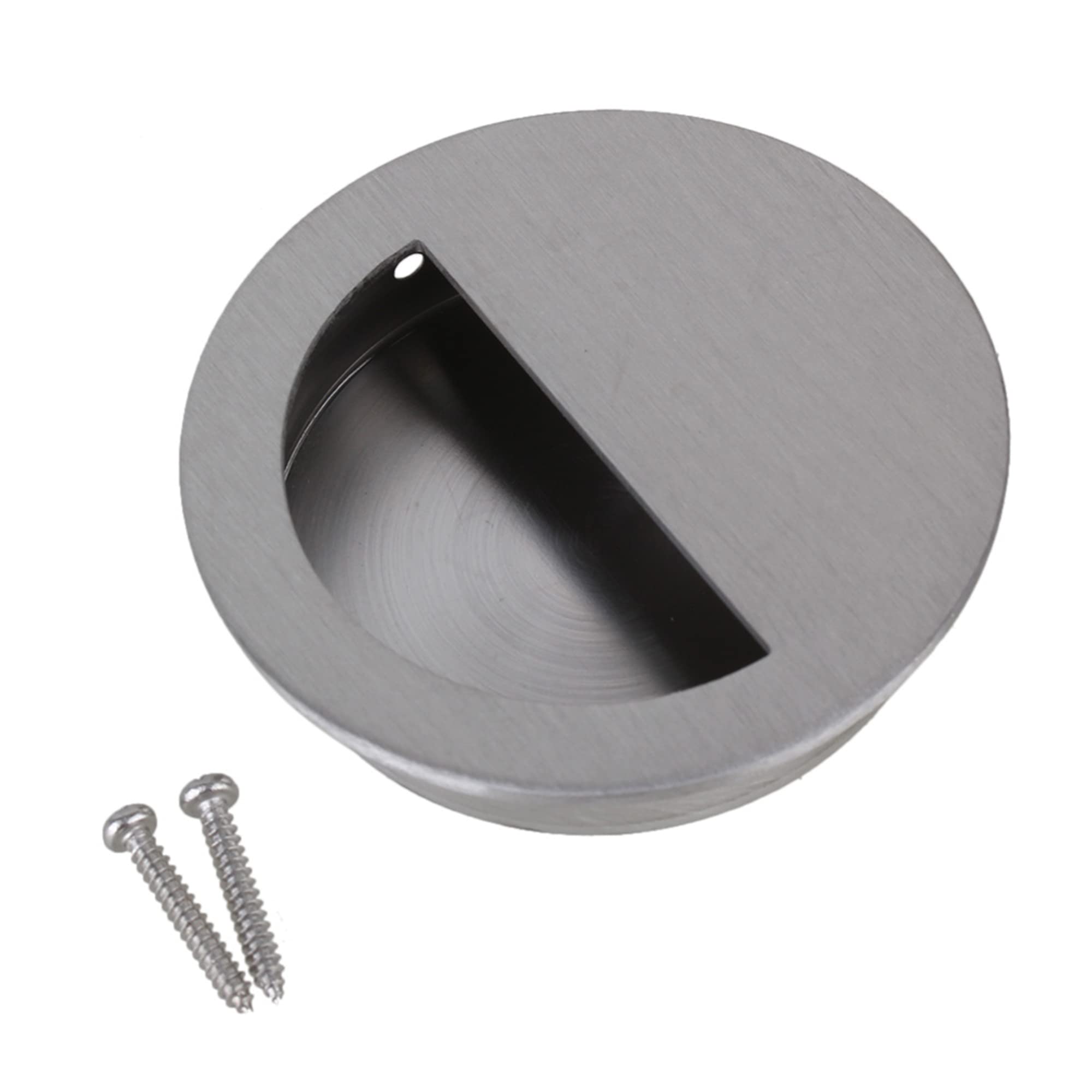 logyues 7x1.5cm Stainless Steel Hidden Concealed Recessed Pull Handles Round Flush Finger Cabinet Pull Handles