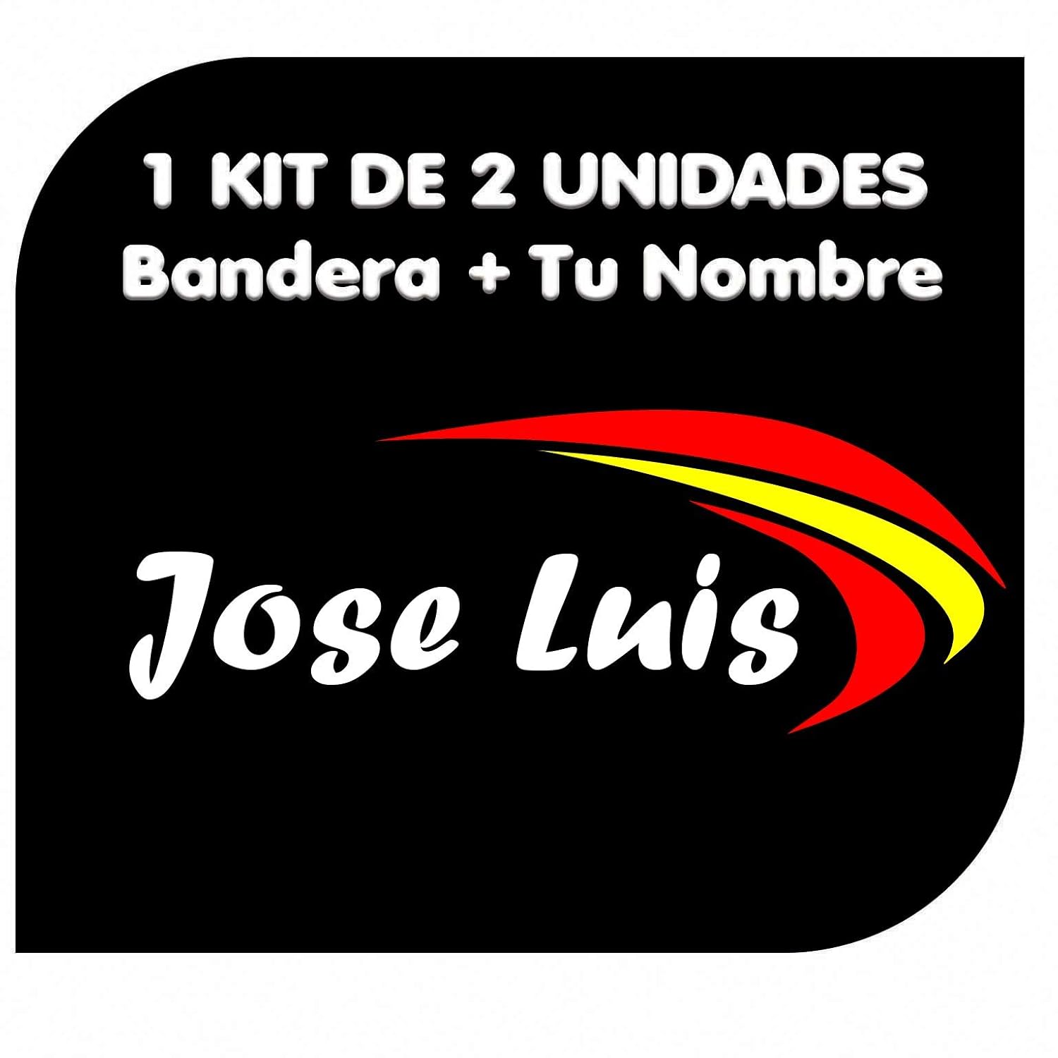 x2 Pegatinas Vinilo Bandera España + tu Nombre - Bici, Casco ...