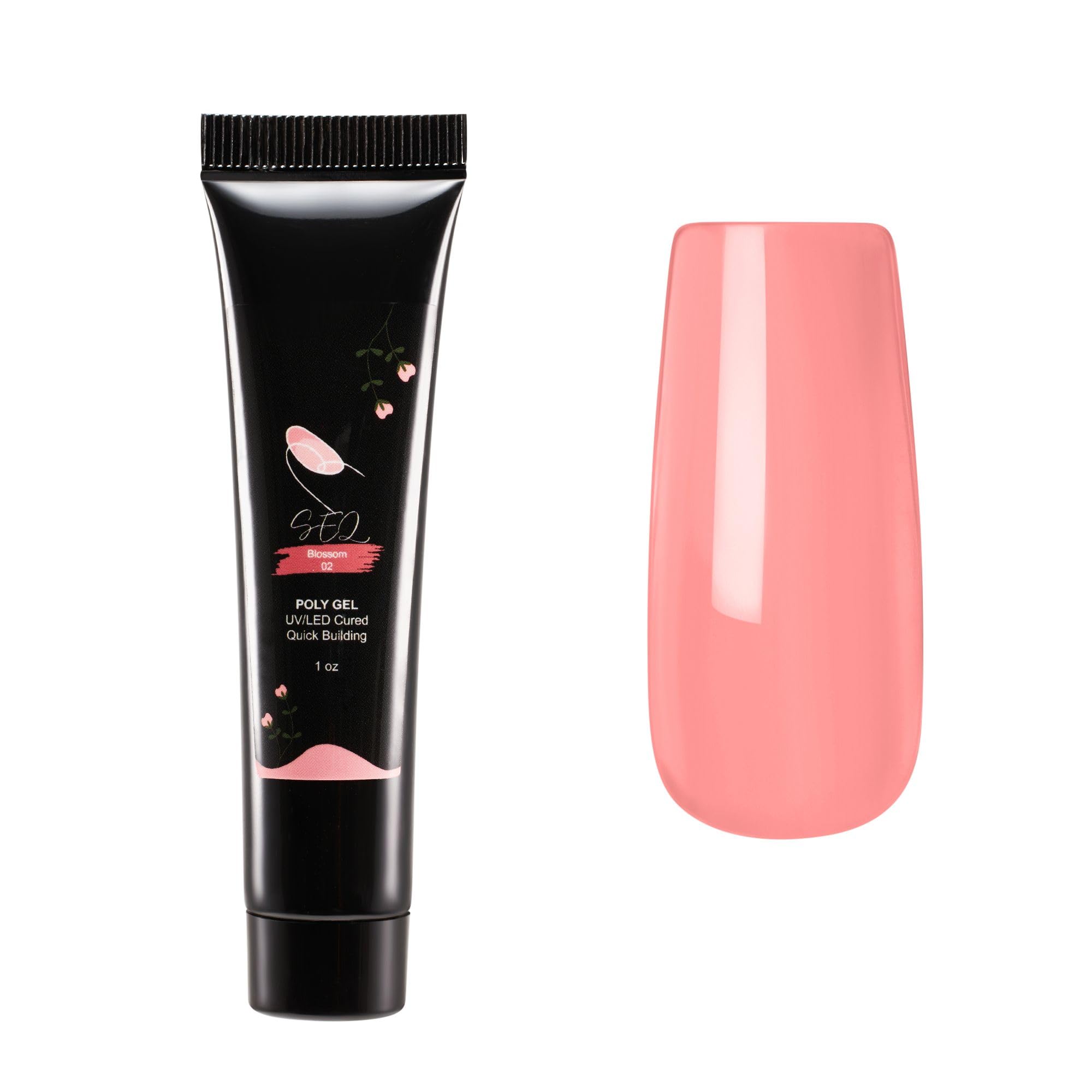 SEQ Poly Extension Gel BLOSSOM Nail Enhancement Gel for Beginner & Professional Nail Art Salon, Nail Strengthening, Nude Builder gel, French Manicure, Trendy Nail Art Design GIFT BAG