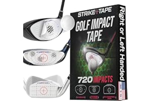 STRIKEPRO Strike tape golf impact tape Rght/Left hand USA Mfg. 720 impacts, Driver/Irons/Hybrids. Absolute clean-release adhesive for no harmful residue on clubface. Know your ball contact and improve your game