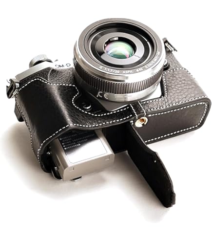 Amazon.com : Handmade Genuine Real Leather Half Camera Case