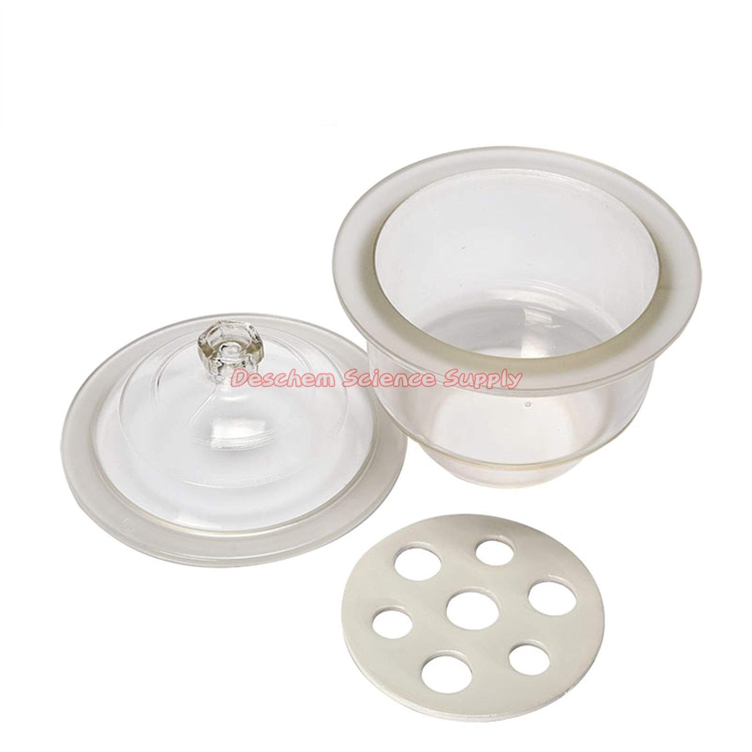 Deschem 180mm Glass Desiccator Jar,7 Laboratory Dessicator Dryer W