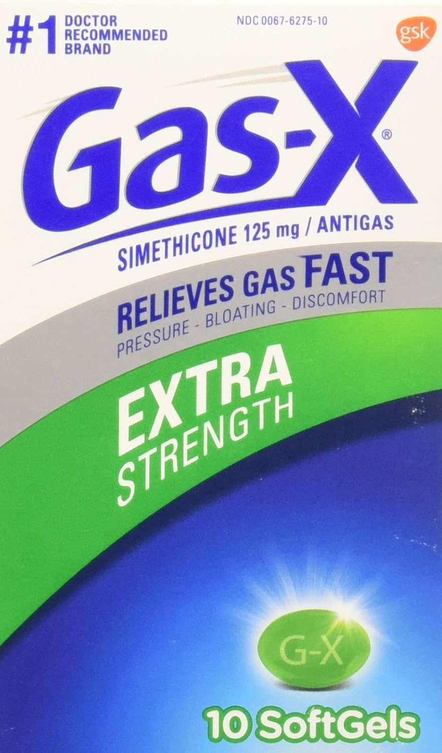 Novartis GasX Extra Strength Antigas 10 Softgels Health
