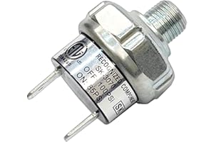 LLANNDER Air Pressure Switch 85-100 PSI Pressure Switch 1/8"-27 NPT Male DC 12V 24V Air Compressor Pressure Switch Air Train Horn Switch 1/8 inch Thread