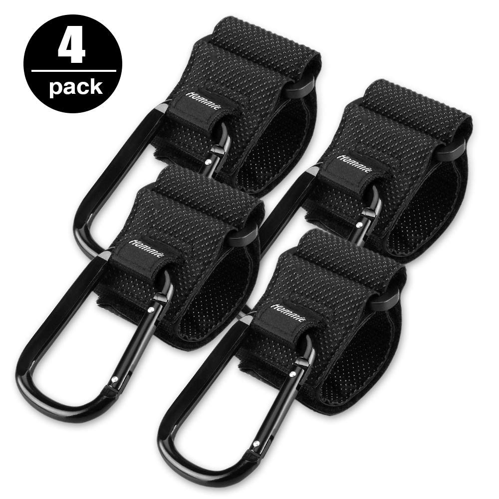 Lot de 4 Crochets pour Poussette Universel avec Ceinture de Sécurité de