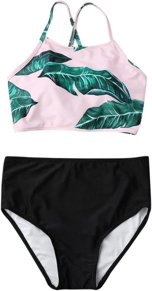 Aiserkly Women Falbala High-Waisted Elastic Bikini Set Push-Up Ladies Summer Tummy Control Swimsuit Fancy Bathing